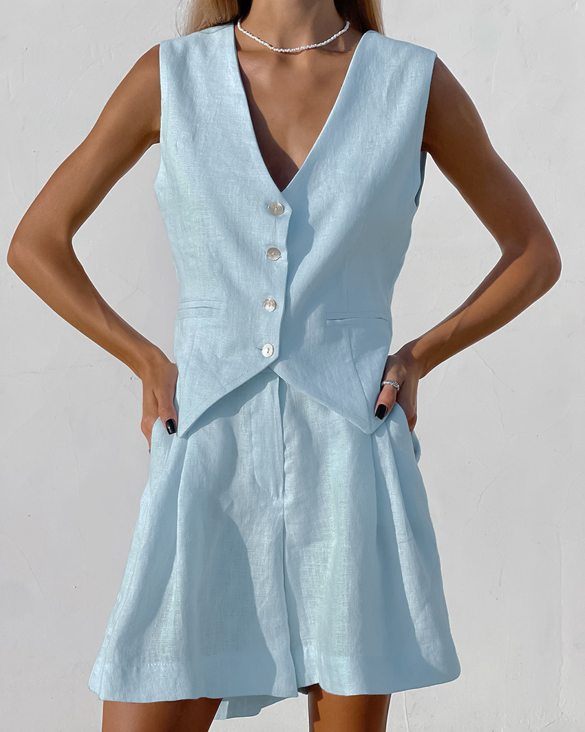 2025 New Suit Vest + Shorts Se - đánh giá và giá Summer Linen Clothing For Women