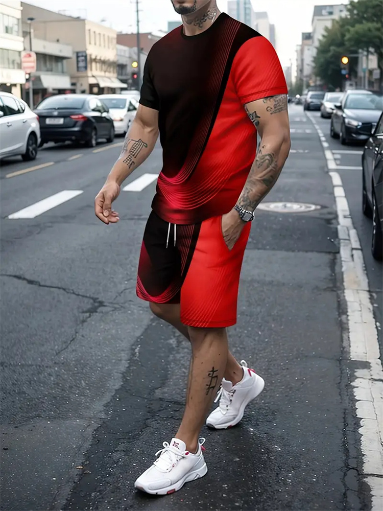 Men Women Gradient Texture T-s - đánh giá và giá Summer Clothing For Young Men