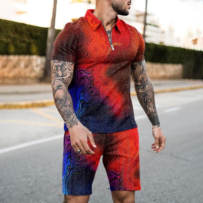 Summer Zipper Polo Shirt Suit  - đánh giá và giá Summer Clothing Styles Men