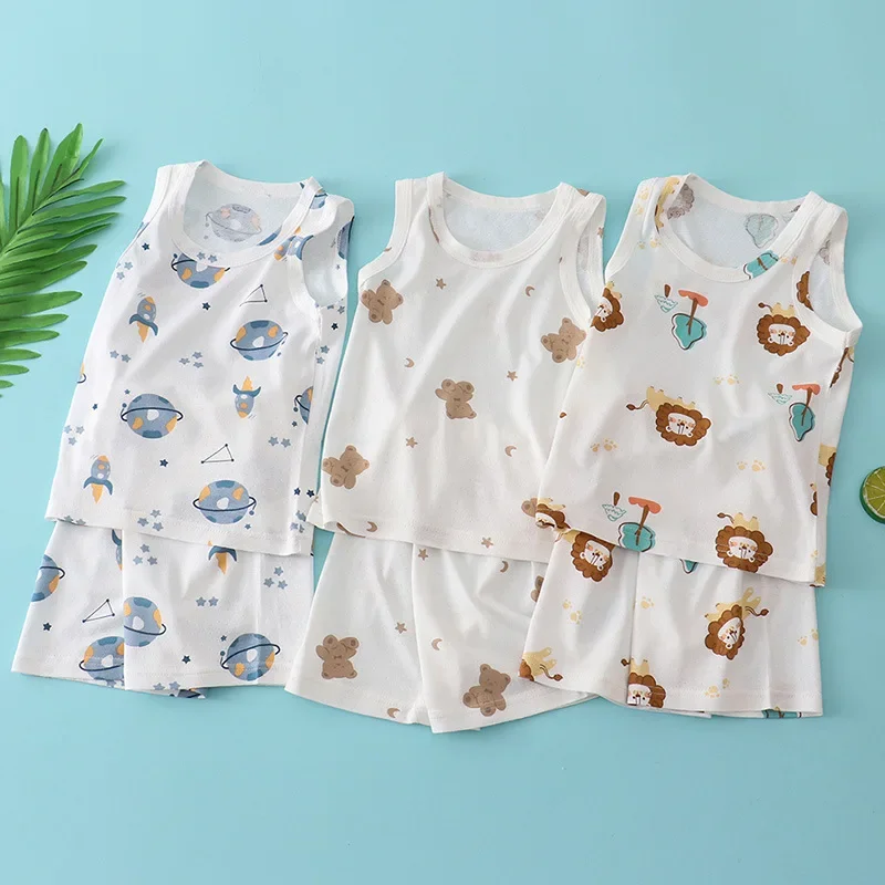 Kids Bamboo Cotton Vest Suit S - đánh giá và giá Summer Clothing Baby Boy
