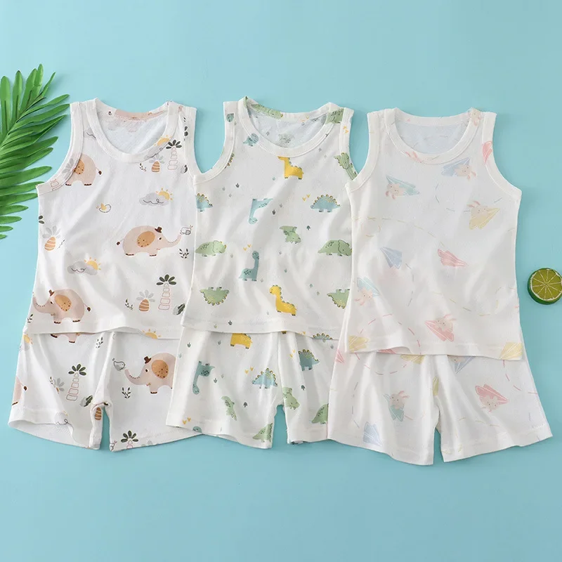 Kids Bamboo Cotton Vest Suit S - đánh giá và giá Summer Clothing Baby Boy