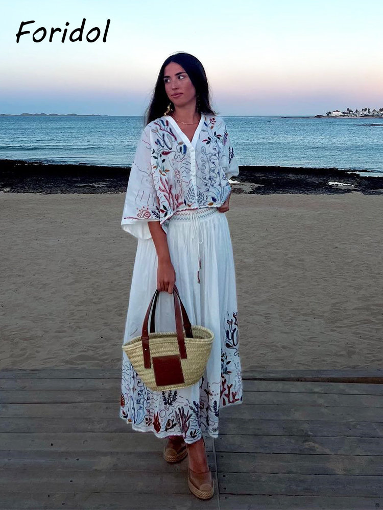 Foridol Marine Organism Embroi - đánh giá và giá Summer Linen Clothing For Women