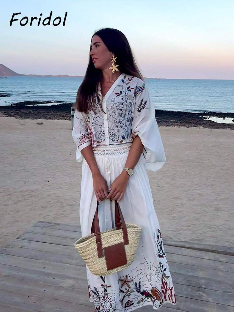 Foridol Marine Organism Embroi - đánh giá và giá Summer Linen Clothing For Women
