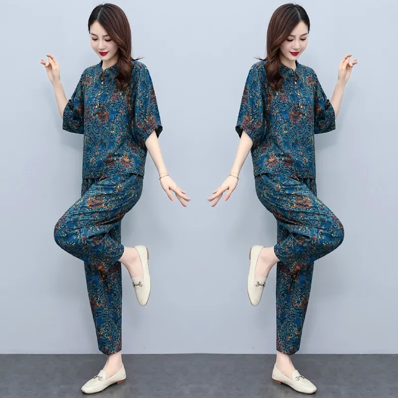 Middle Aged Mother Summer Suit - đánh giá và giá Summer Linen Clothing For Women