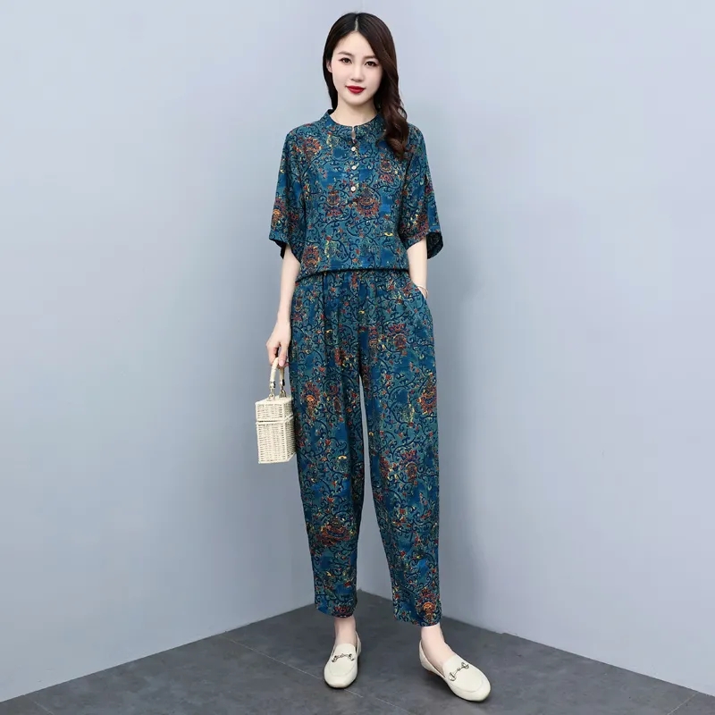 Middle Aged Mother Summer Suit - đánh giá và giá Summer Linen Clothing For Women