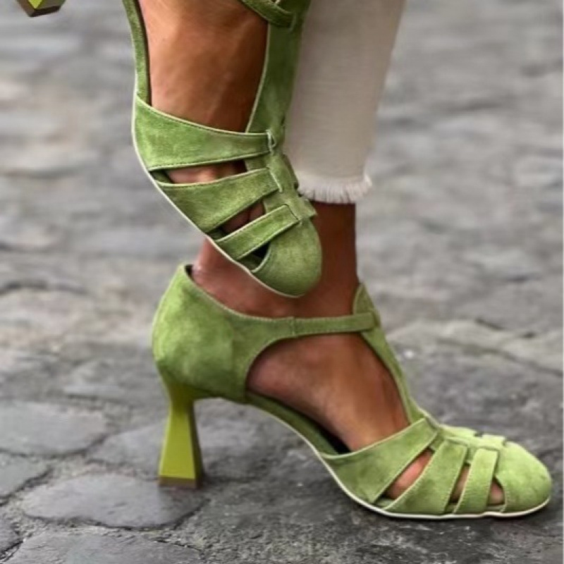 Women's Green Suede Kitten Hee - đánh giá và giá Summer Clothing Stores