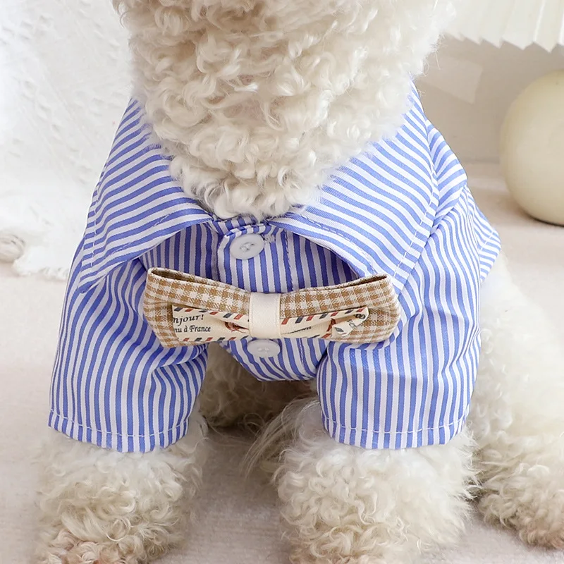 Pet Dog Clothes Bowknot Stripe - đánh giá và giá Summer Dog Clothing