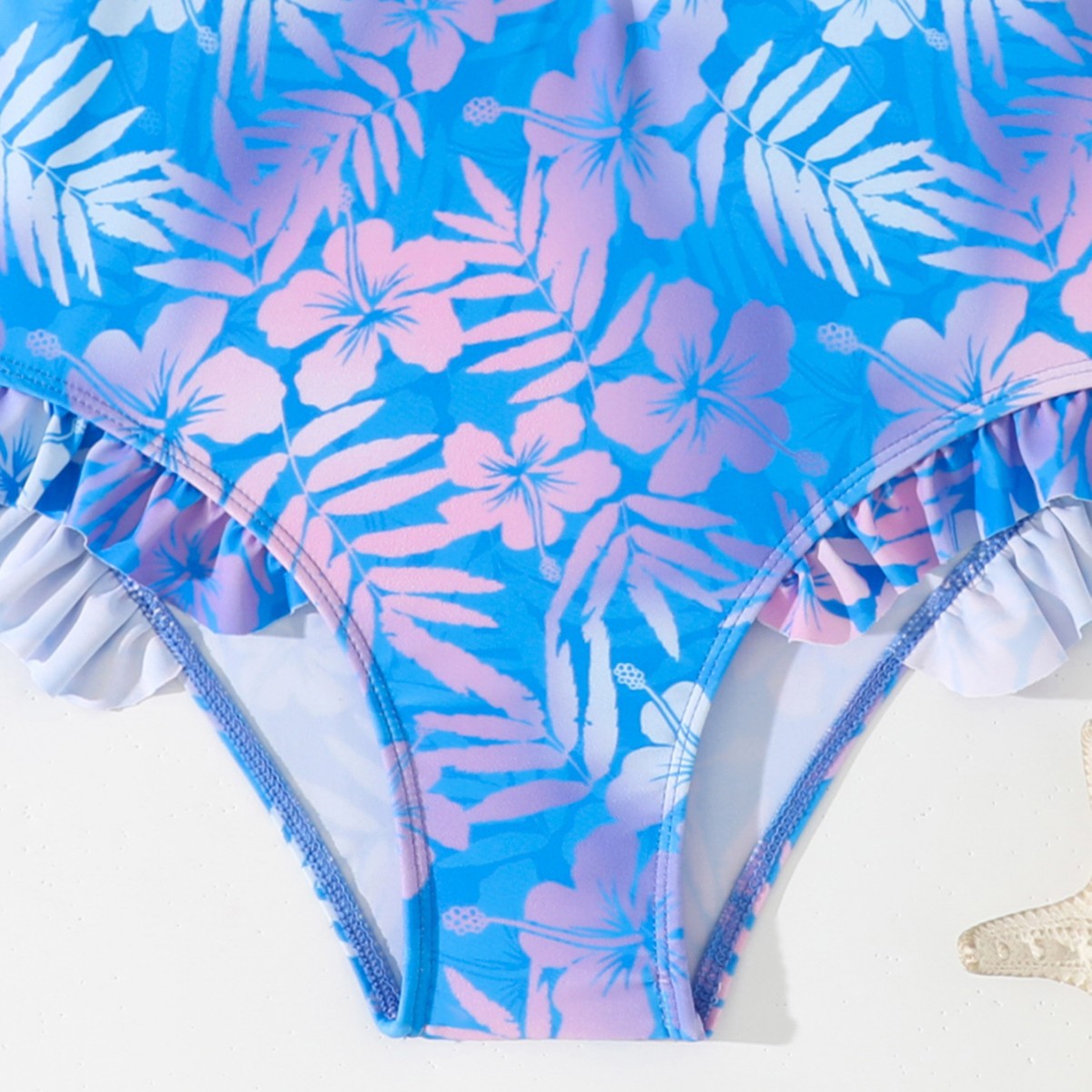 Girls Gradient Hibiscus Print  - đánh giá và giá Rash Guard Long Sleeve