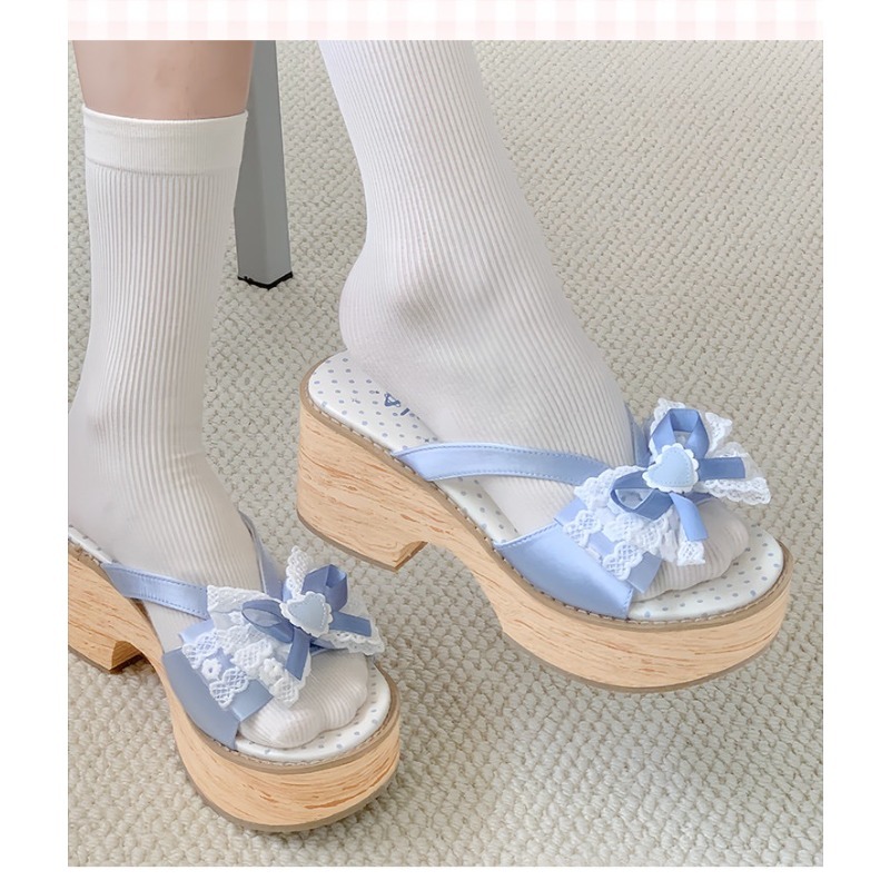 Sweet Bow Wood Grain Thick Bot - đánh giá và giá Summer Clothing Stores
