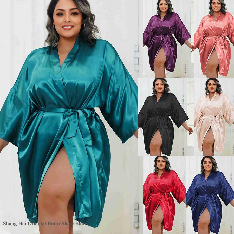 Plus Size Women Robe Half Slee - đánh giá và giá Summer House Clothing