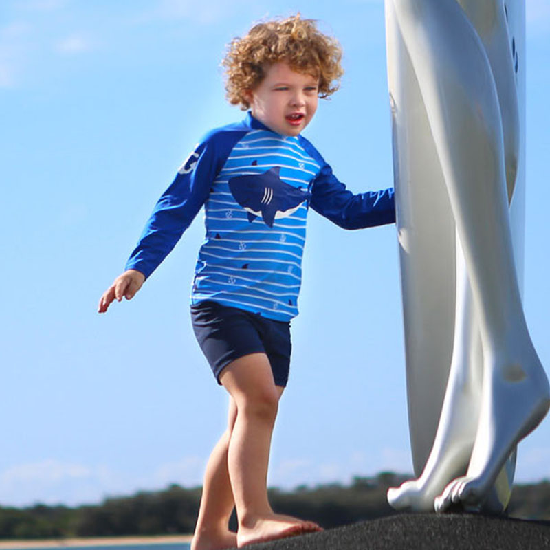 Kids Fish Dolphin Print Swimwe - đánh giá và giá Rash Guard Long Sleeve