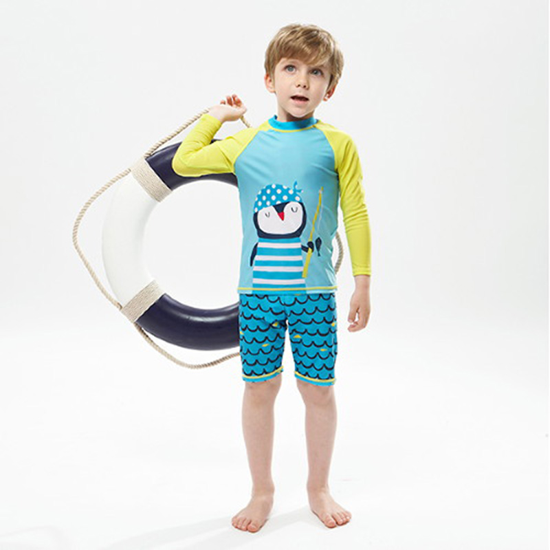 Kids Fish Dolphin Print Swimwe - đánh giá và giá Rash Guard Long Sleeve