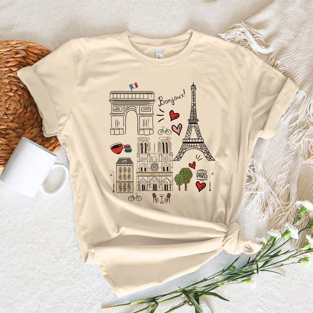 Paris Printed Women's T-shirt  - đánh giá và giá Summer Clothing In Paris
