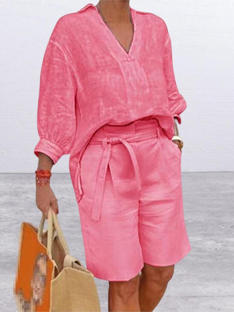 Women Suits Elegant Style Two  - đánh giá và giá Summer Linen Clothing For Women