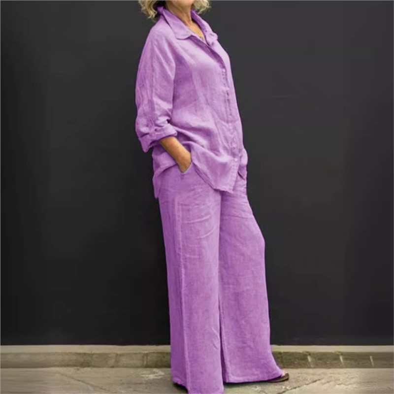 Two Pieces Set Autumn Vintage  - đánh giá và giá Summer Linen Clothing For Women
