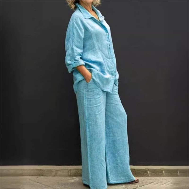 Two Pieces Set Autumn Vintage  - đánh giá và giá Summer Linen Clothing For Women
