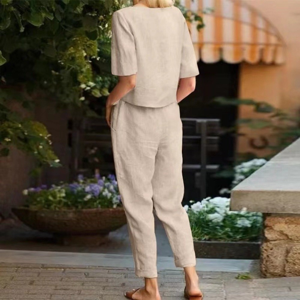 Half-sleeved Women's Cotton Li - đánh giá và giá Summer Linen Clothing For Women