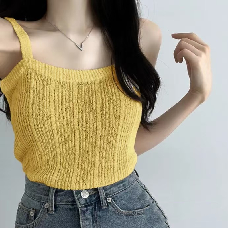 Knitted Cami Top for Women Tee - đánh giá và giá Summer Clothing Teens